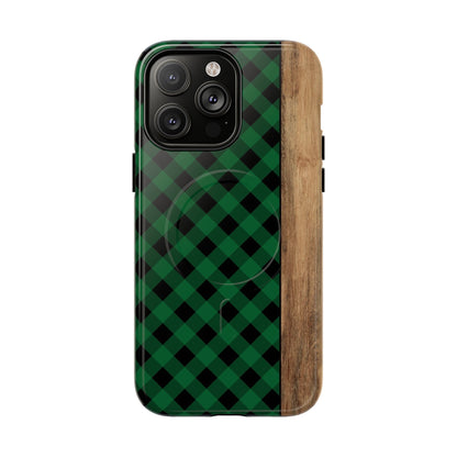 Green Plaid Magnetic Case