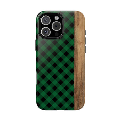 Green Plaid Tough Phone Case