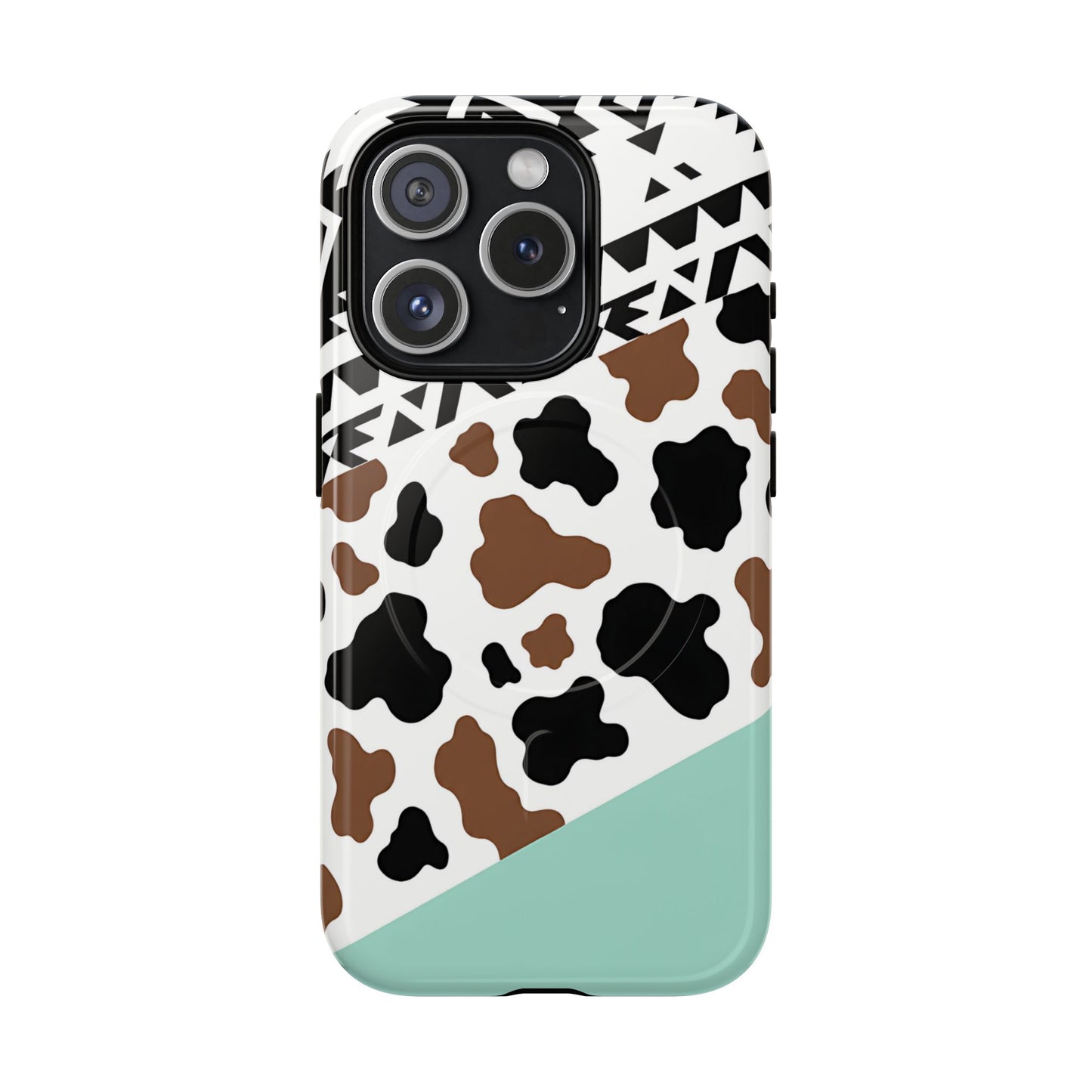 Mint Aztec Cowhide Magnetic Case
