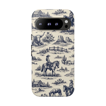 Western Toile Navy Tough Case