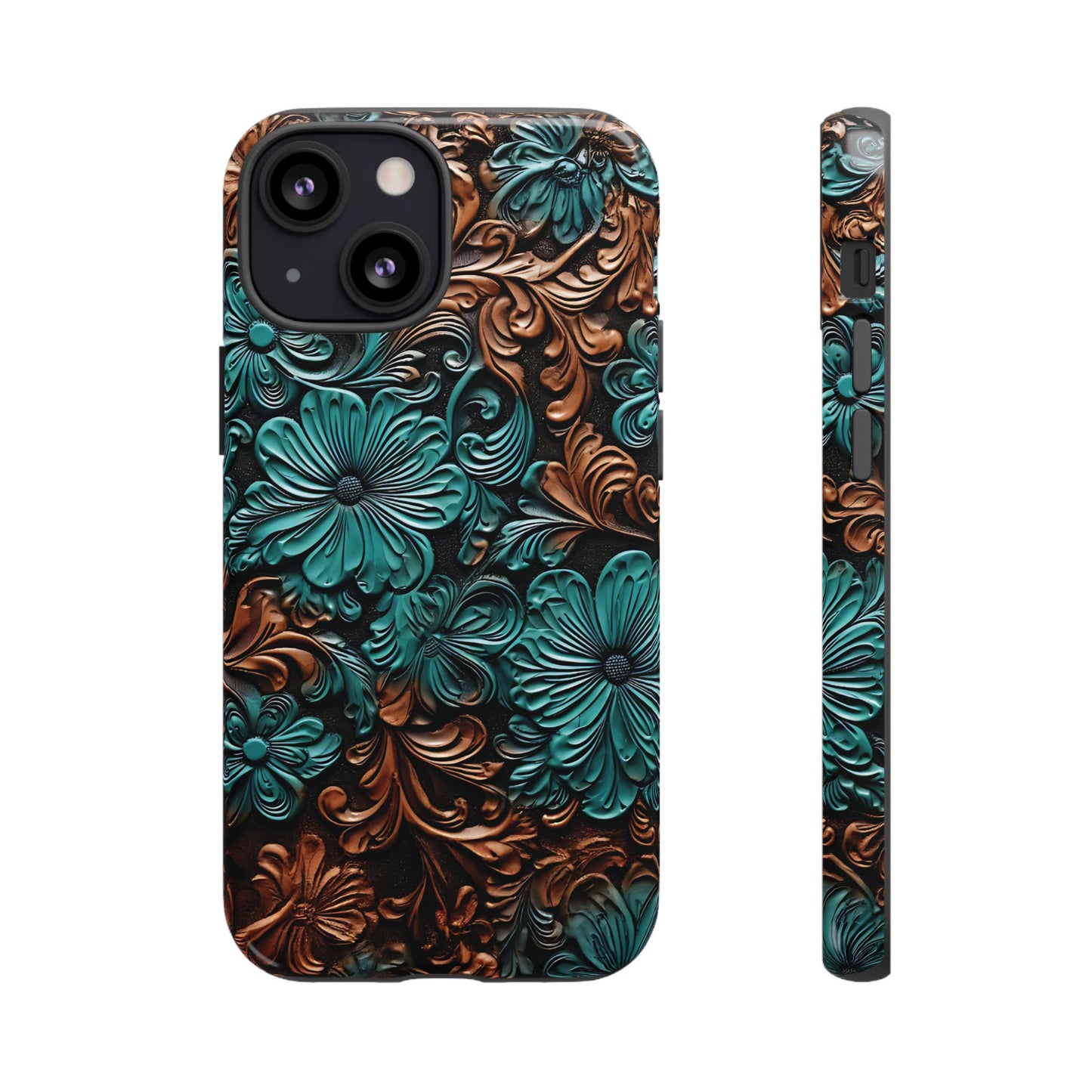 Faux Tooled Floral Tough Case