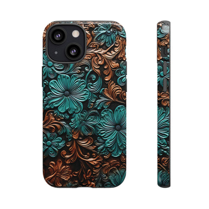Faux Tooled Floral Tough Case