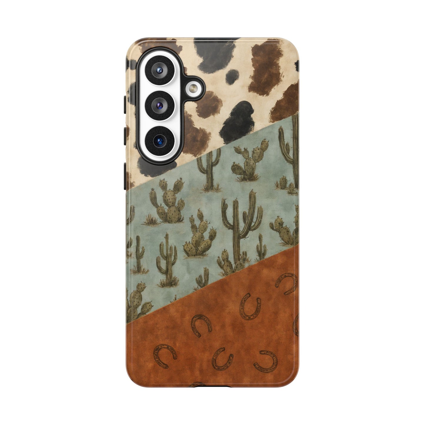 Cowhide Turquoise Cactus Tough Case