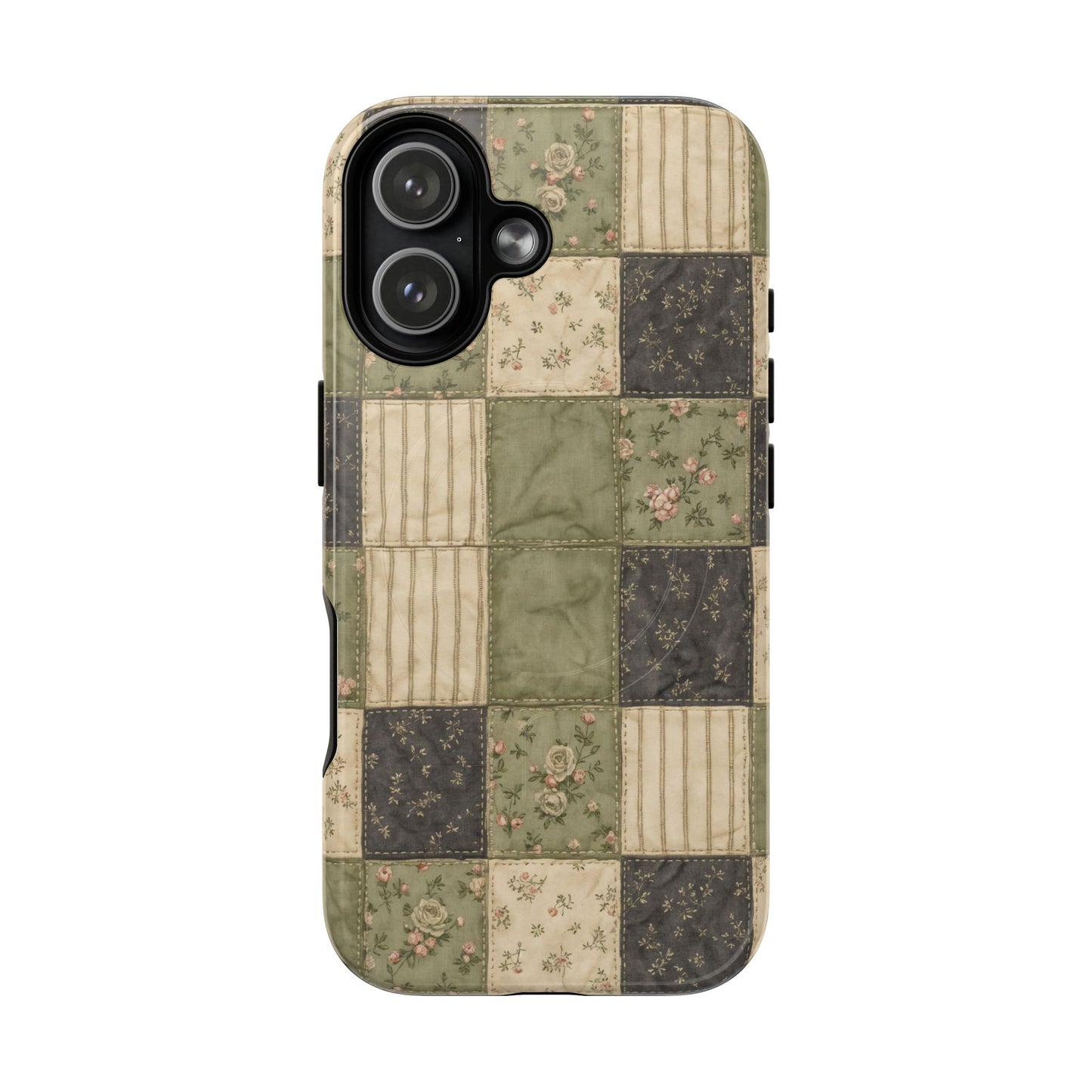 Sage Floral Patchwork Magnetic Case