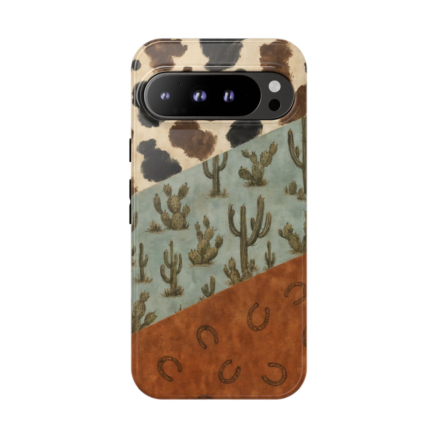 Cowhide Turquoise Cactus Tough Case