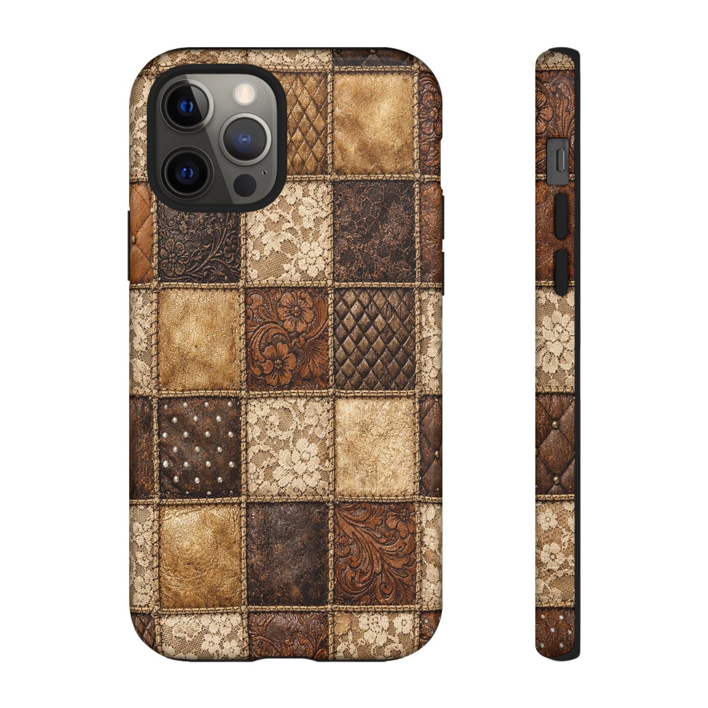Leather Lace Patchwork Tough Case