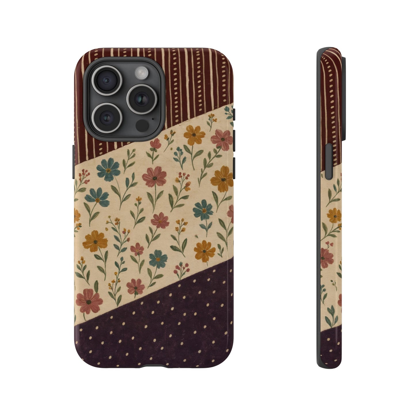 Fall Floral Stripe Tough Case