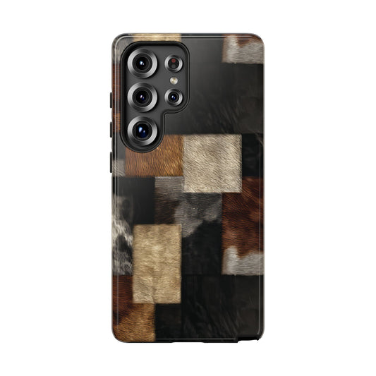 Cowhide Patchwork Phone Case