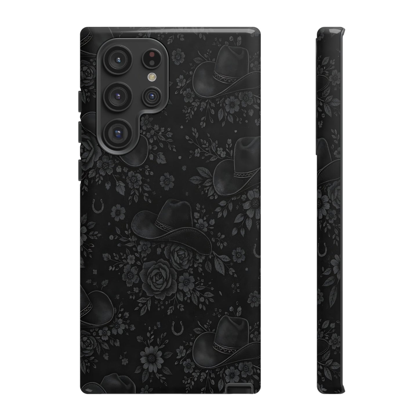 Western Noir Floral Hats Tough Case