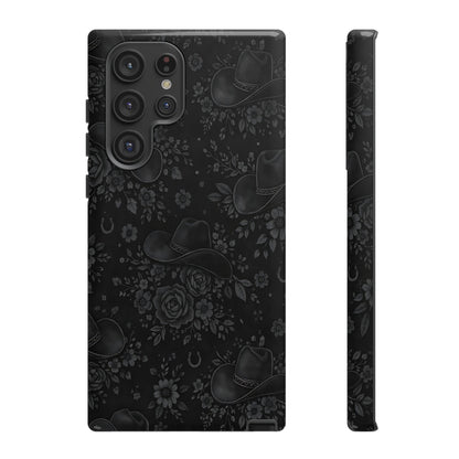 Western Noir Floral Hats Tough Case