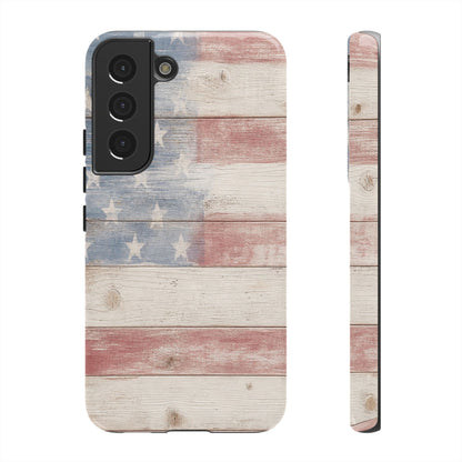 White Wood Flag Tough Case