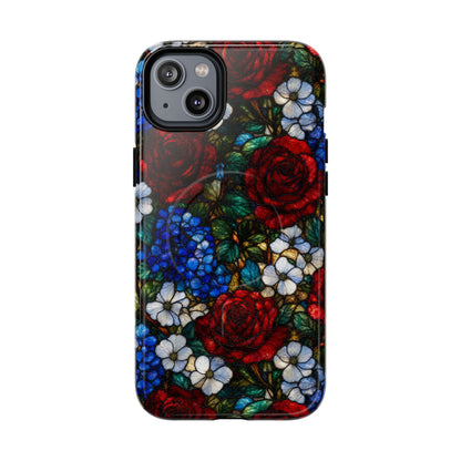 Patriotic Floral Glass Magnetic Case