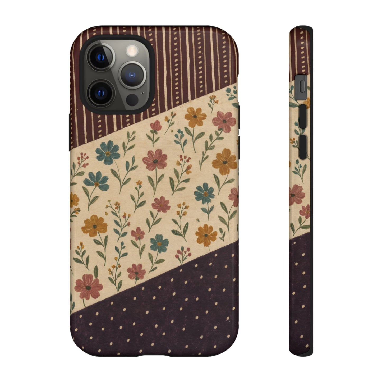 Fall Floral Stripe Tough Case