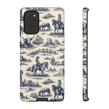 Western Toile Navy Tough Case