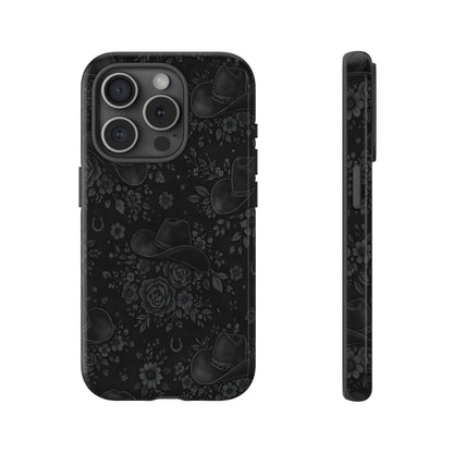 Western Noir Floral Hats Tough Case