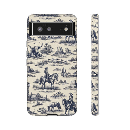 Western Toile Navy Tough Case