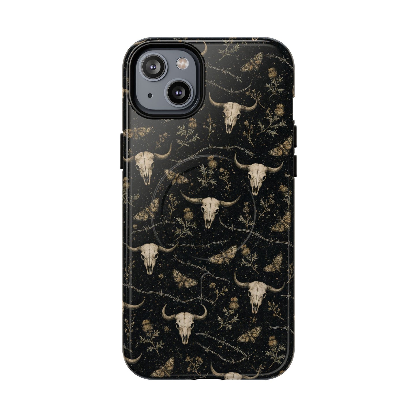 Bull Skull Barbwire Magnetic Case