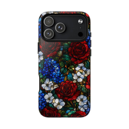 Patriotic Floral Glass Magnetic Case
