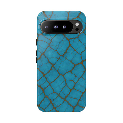 Cracked Turquoise Tough Phone Case