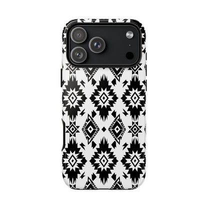 Black White Aztec Tough Phone Case