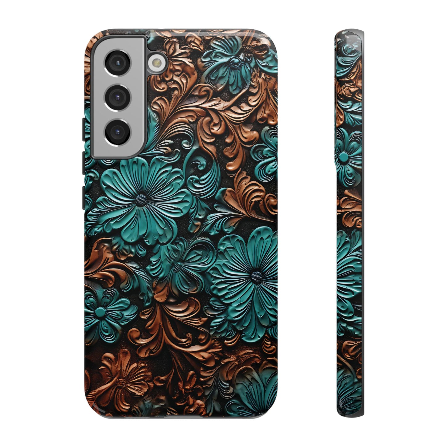 Faux Tooled Floral Tough Case