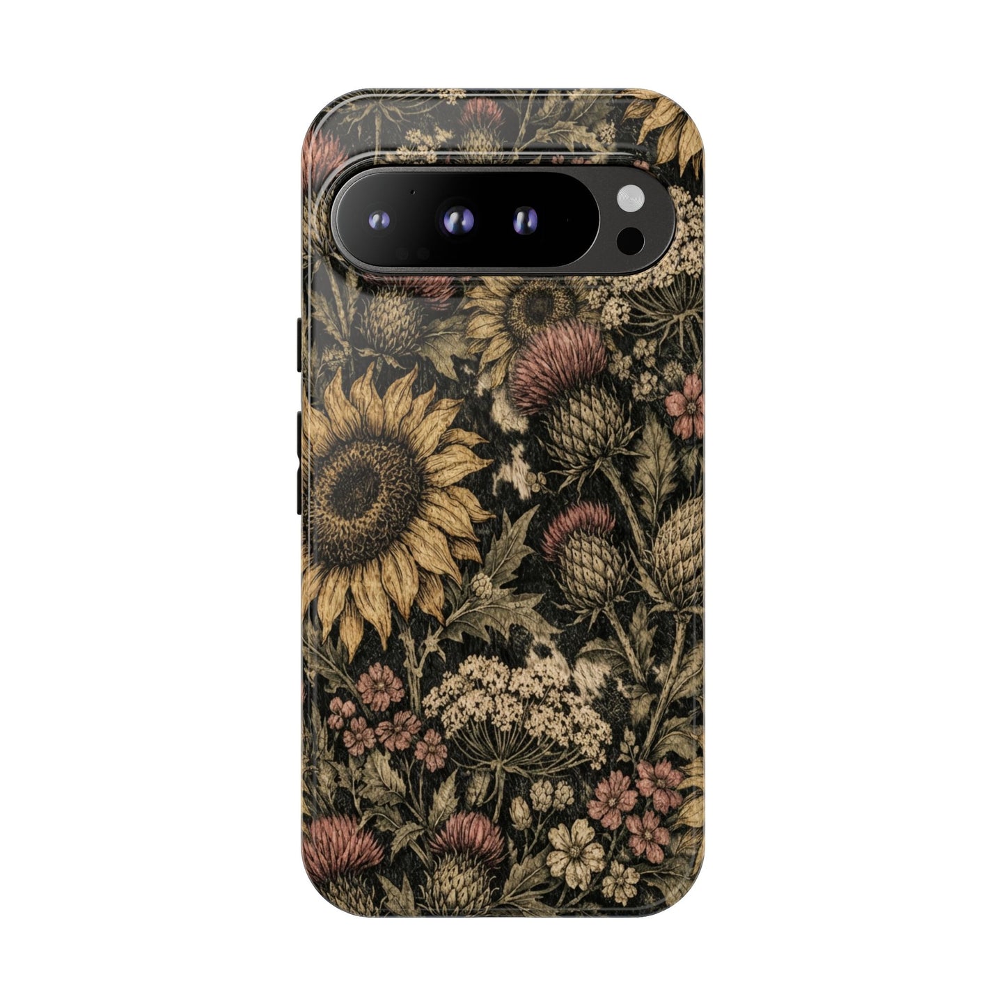 Cowhide Sunflower Thistles Tough Case
