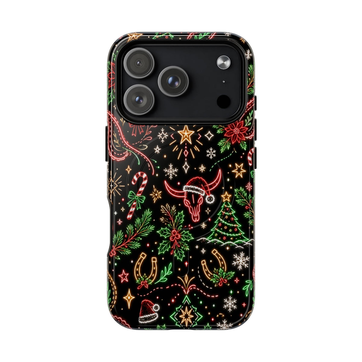 Neon Christmas Skulls Magnetic Case
