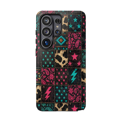 Neon Cowhide Patchwork Tough Case