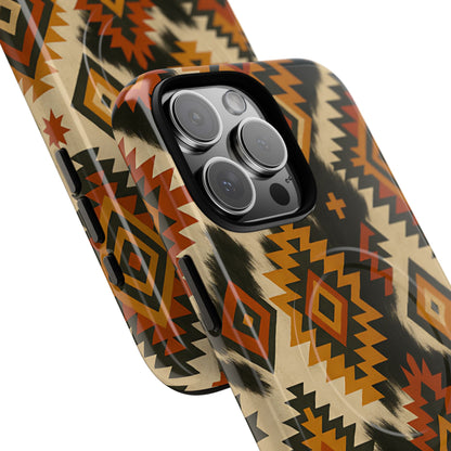 Desert  Aztec + Cowhide Magnetic Case