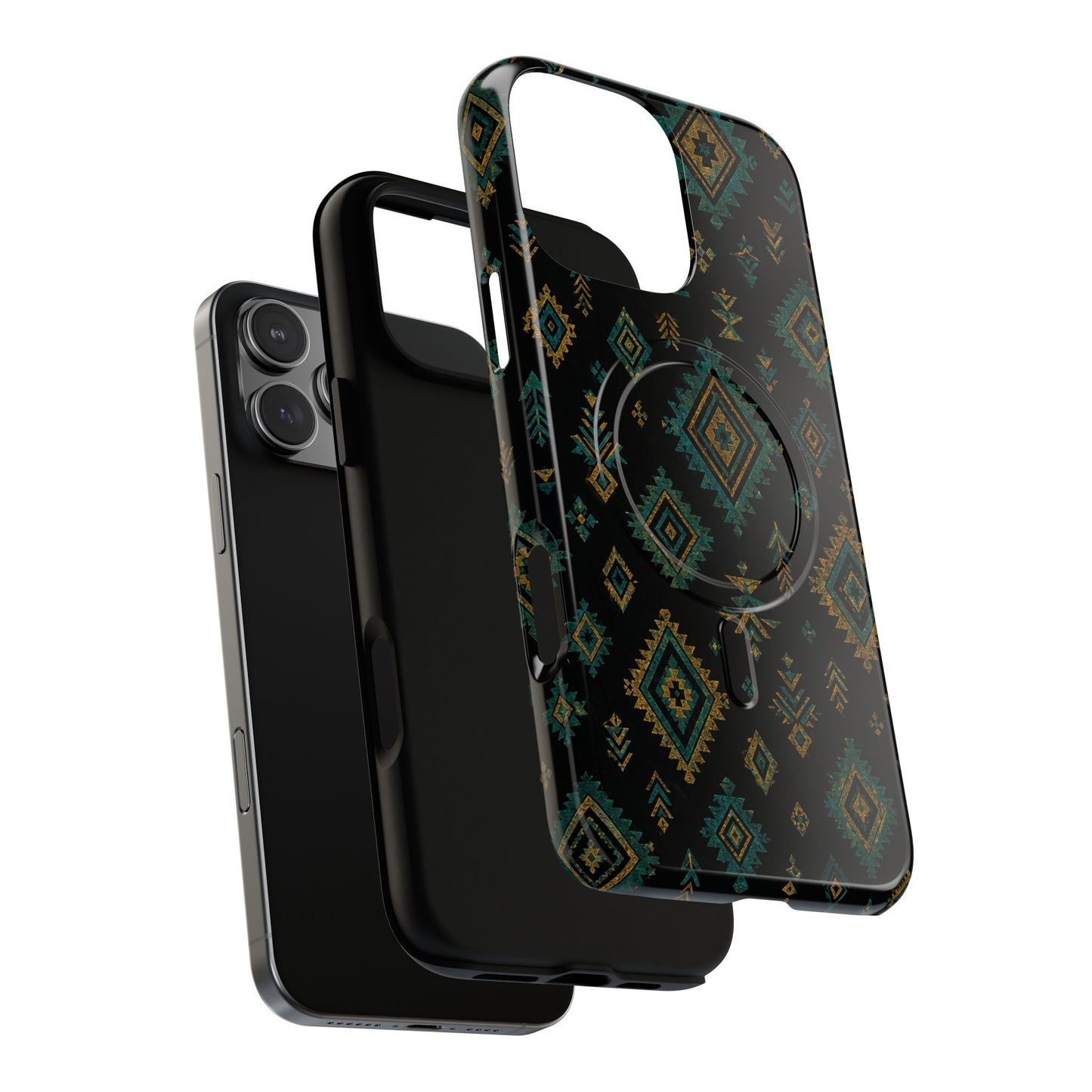 Turquoise Gold Aztec Magnetic Case