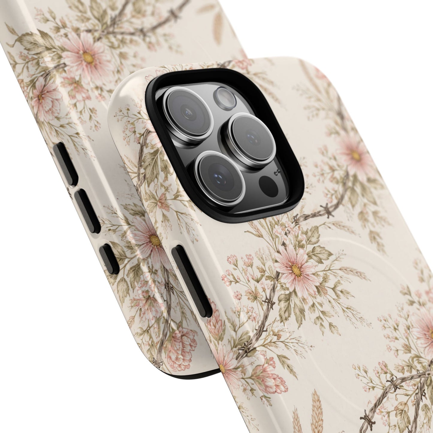 Floral Barbed Wire Magnetic Case