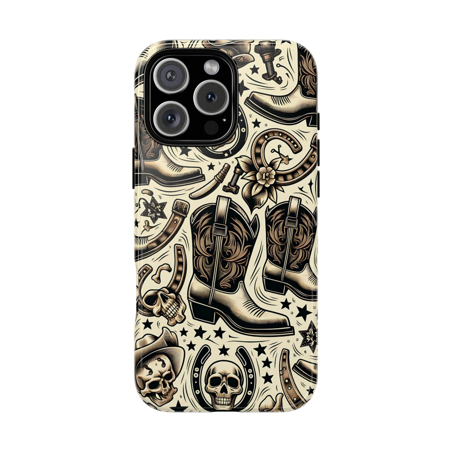 Skulls Boots Horseshoes Tough Phone Case