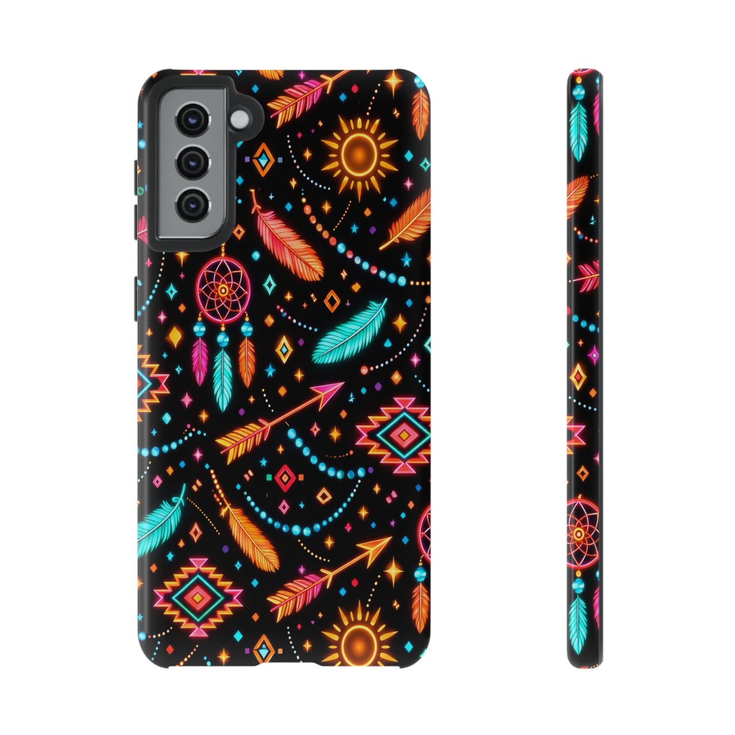 Neon Aztec Feather Tough Case