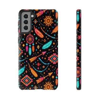 Neon Aztec Feather Tough Case