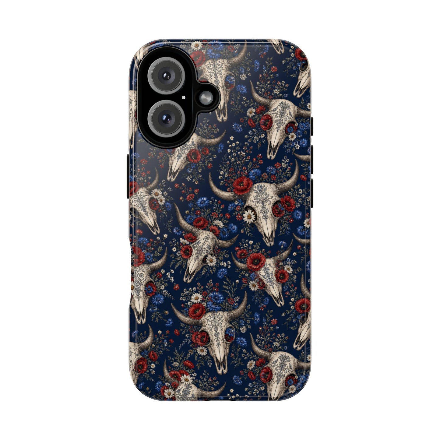 Patriotic Floral Skulls Tough Case