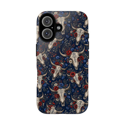 Patriotic Floral Skulls Tough Case