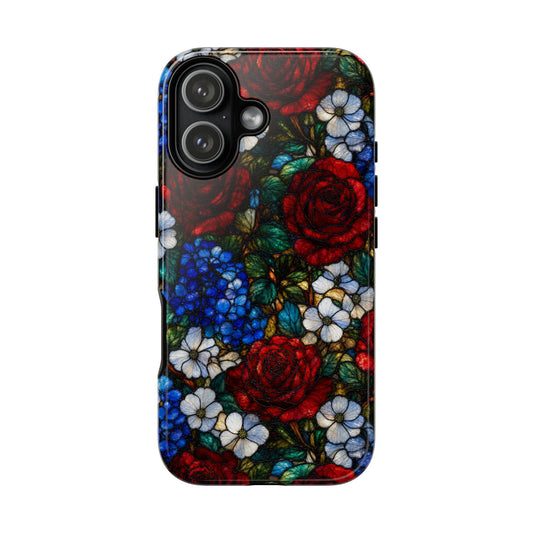 Patriotic Floral Glass Tough Case