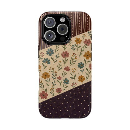 Fall Floral Stripe Tough Case