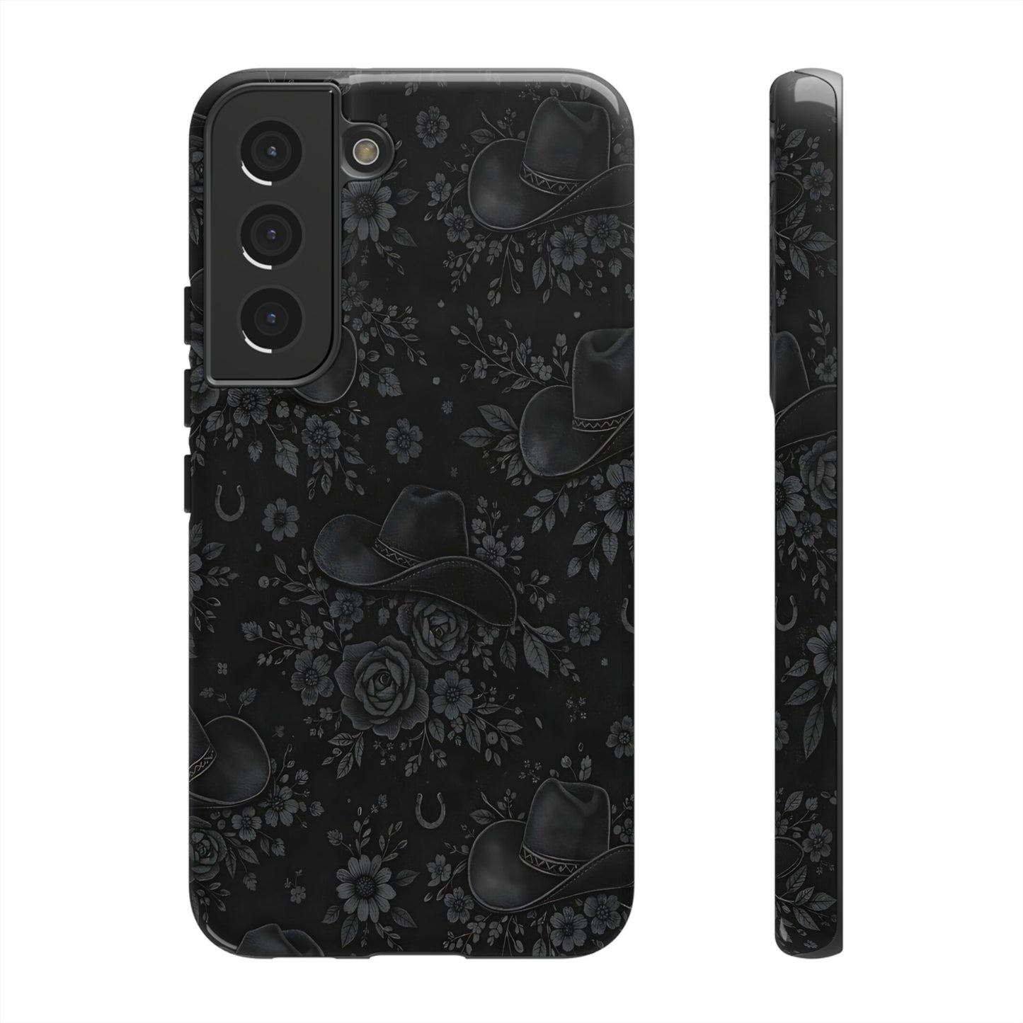 Western Noir Floral Hats Tough Case