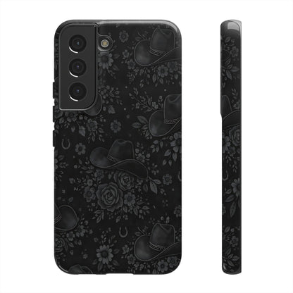 Western Noir Floral Hats Tough Case