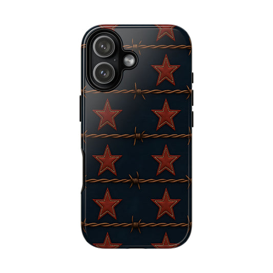 Red Stars + Barbed Wire Tough Phone Case