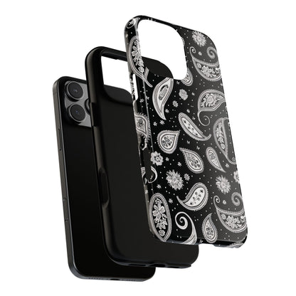 Black White Paisley Tough Phone Case
