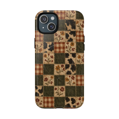 Autumn Plaid Patchwork Magnetic Case
