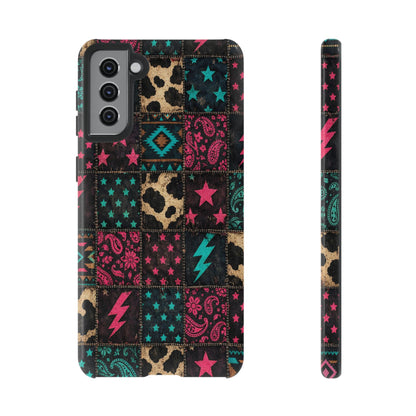 Neon Cowhide Patchwork Tough Case