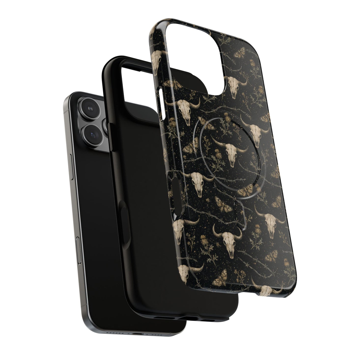 Bull Skull Barbwire Magnetic Case