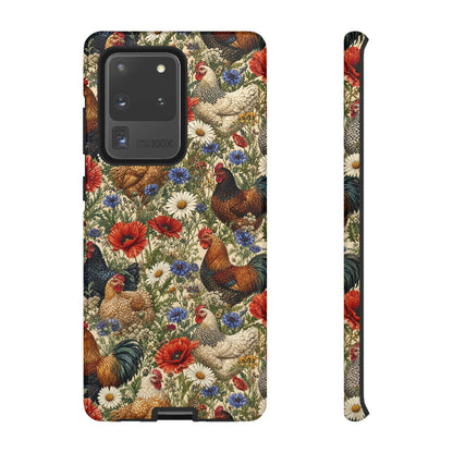 Patriotic Floral Chickens Tough Case