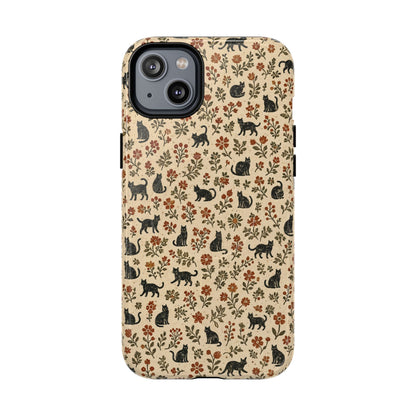 Black Cat Floral Magnetic Case