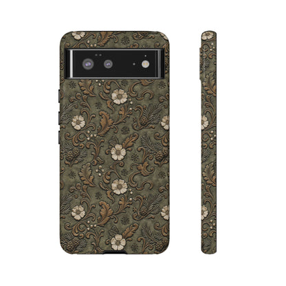 Sage Tooled Roses Tough Case