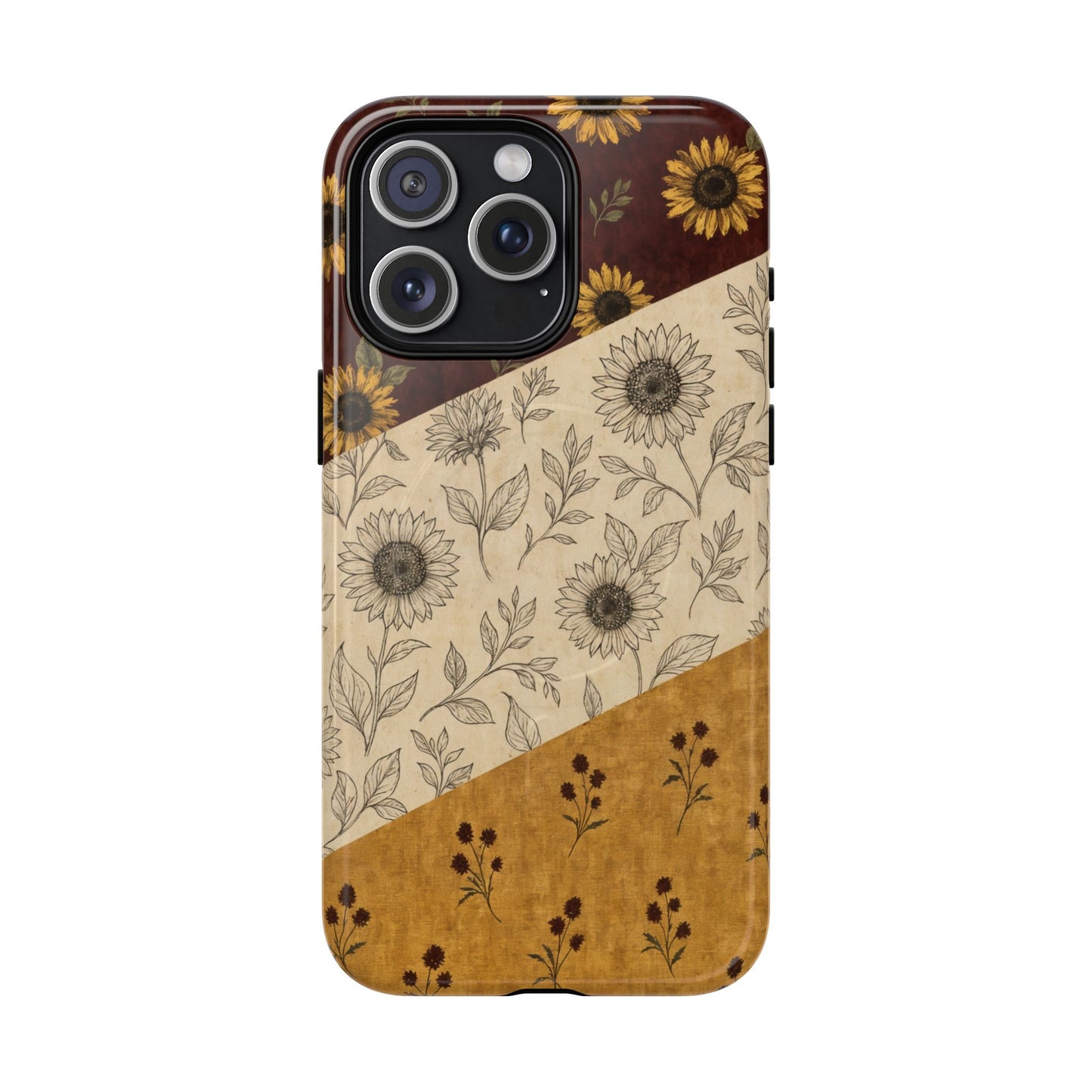 Sunflower Burgundy Swaths Magnetic Case