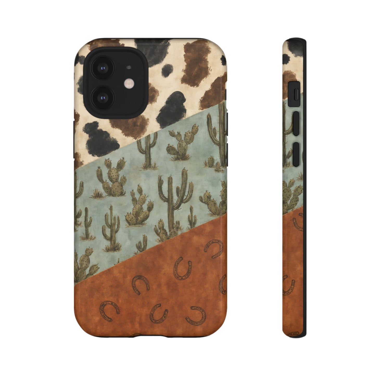 Cowhide Turquoise Cactus Tough Case
